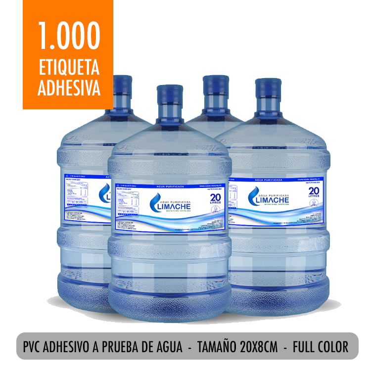 Pack 1.000 Etiquetas Bidon Agua