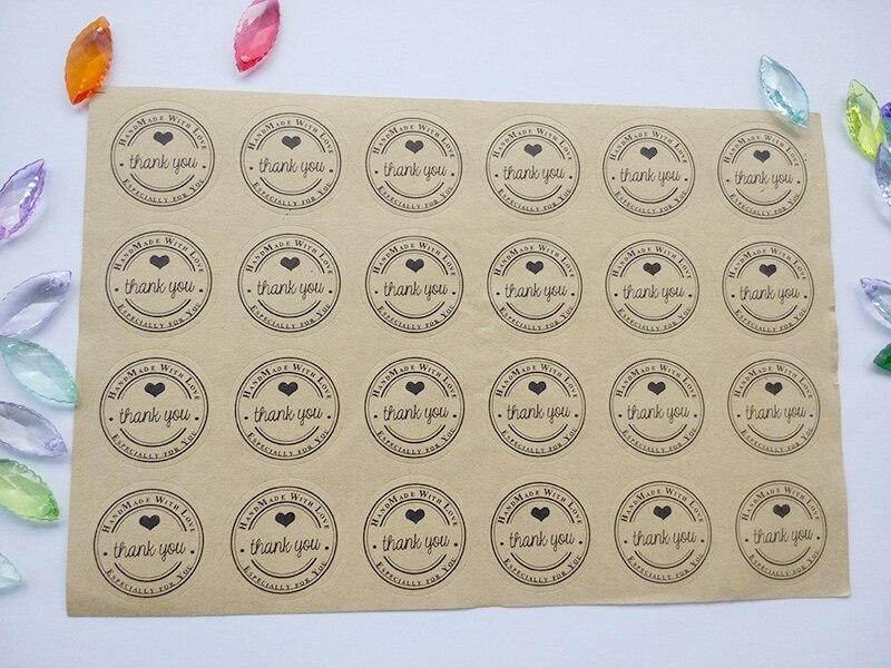 100 Etiquetas Stikers Adhesivos 5x5 cm Ecologico KRAFT