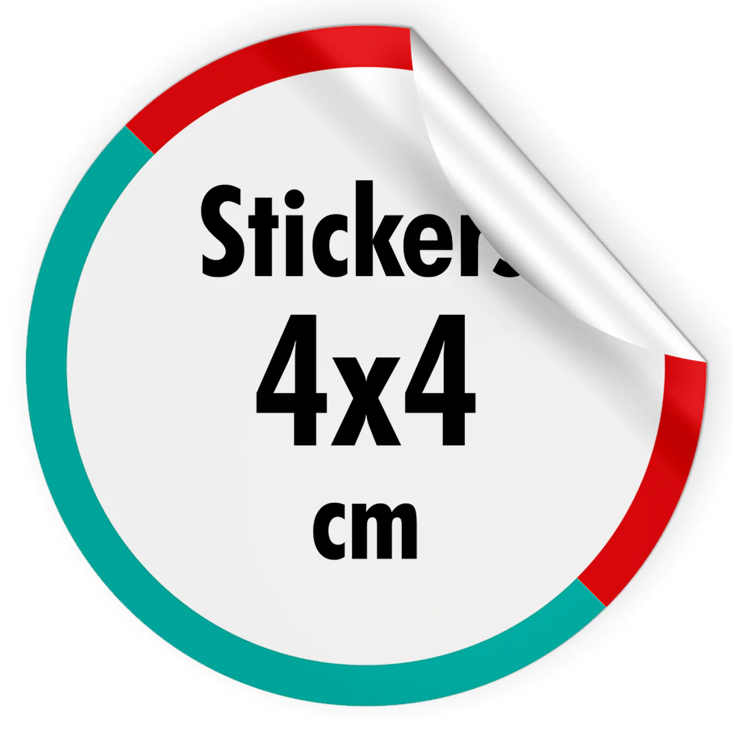 Stickers Personalizados 4x4 cm - Pack de 150 Adhesivos Troquelados de Alta Calidad