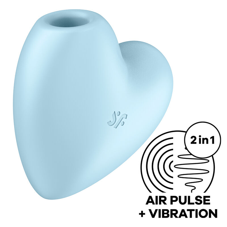 SATISFYER - CUTIE HEART ESTIMULADOR DE PULSO E VIBRADOR DE AR AZUL 1