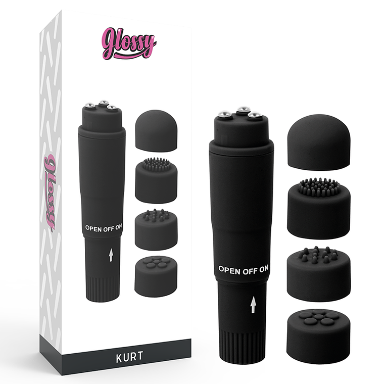 GLOSSY - MASSAGER DE BOLSO KURT PRETO 1