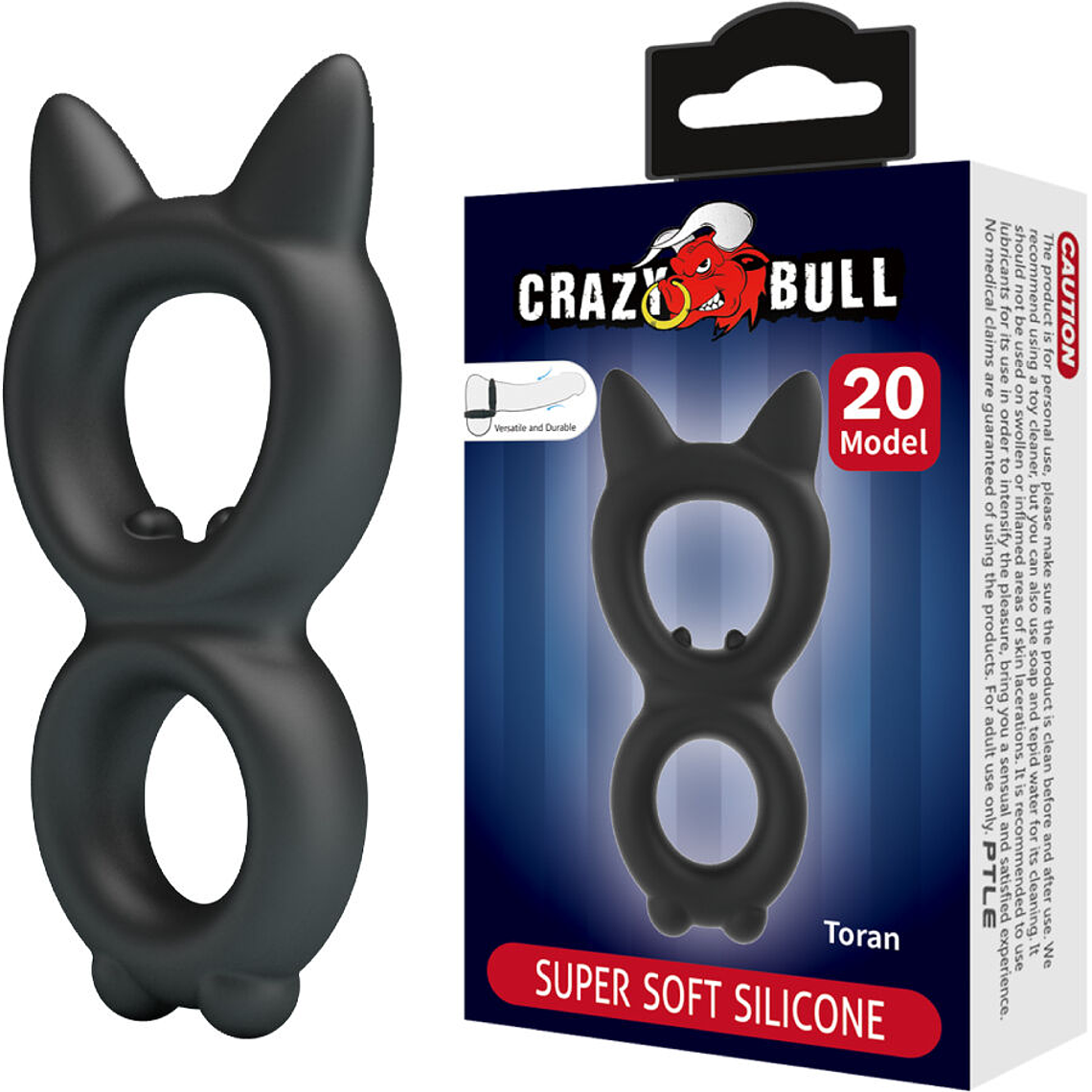 CRAZY BULL - ANEL DUPLO DE SILICONE TORAN MODELO 20 1
