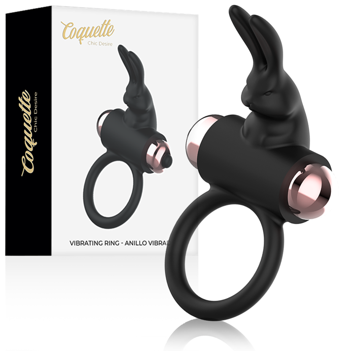 COQUETTE CHIC DESIRE - ANEL COM VIBRADOR PRETO/ OURO 1