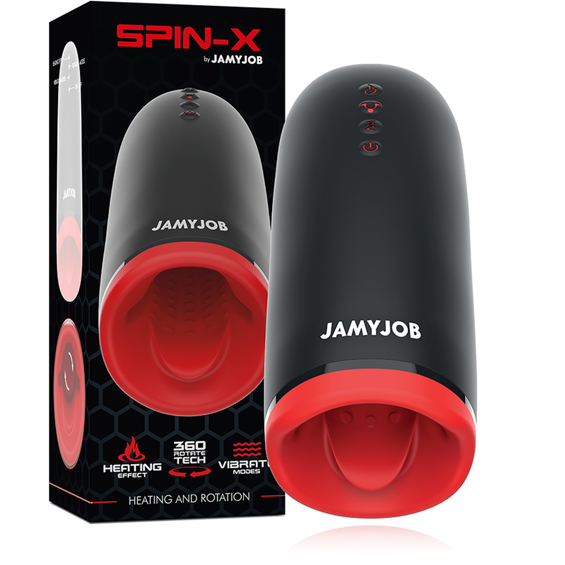 JAMYJOB - MASTURBADOR DE AQUECIMENTO E ROTAO SPIN-X 1