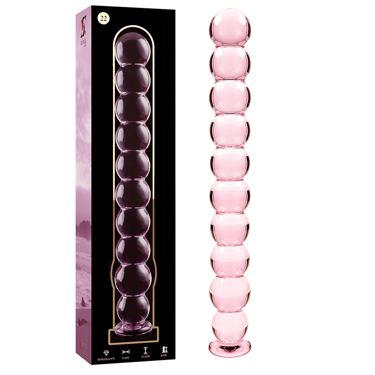 NEBULA SERIES BY IBIZA - MODELO 22 DILDO VIDRO BOROSILICADO ROSA 21.5 CM -O- 2.5 CM 1