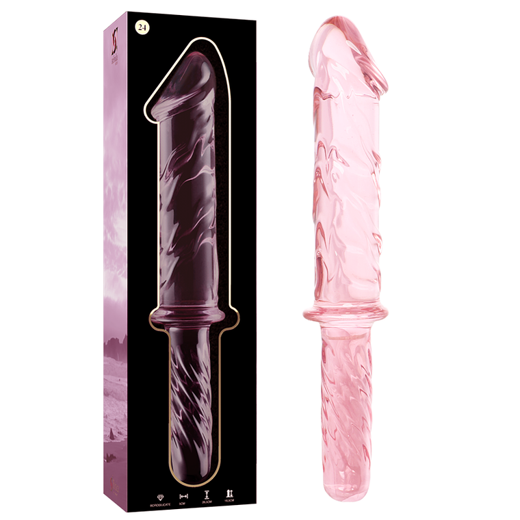 NEBULA SERIES BY IBIZA - MODELO 24 DILDO VIDRO BOROSILICADO ROSA 28.5 CM -O- 5 CM 1