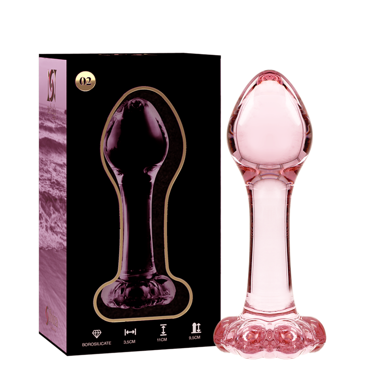 NEBULA SERIES BY IBIZA - MODELO 2 PLUG ANAL VIDRO BOROSILICADO ROSA 11 CM -O- 3.5 CM 1