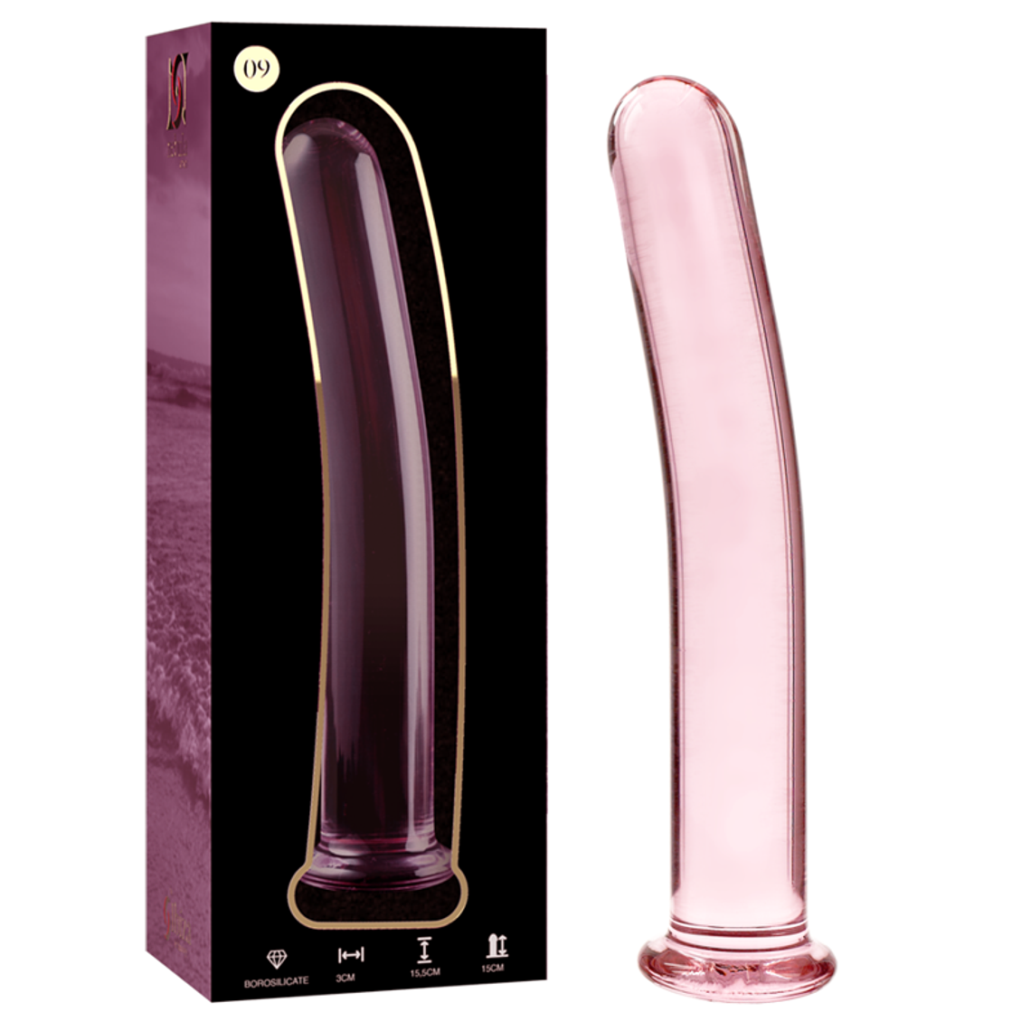 NEBULA SERIES BY IBIZA - MODELO 9 DILDO VIDRO BOROSILICADO ROSA 15.5 CM -O- 2.5 CM 1