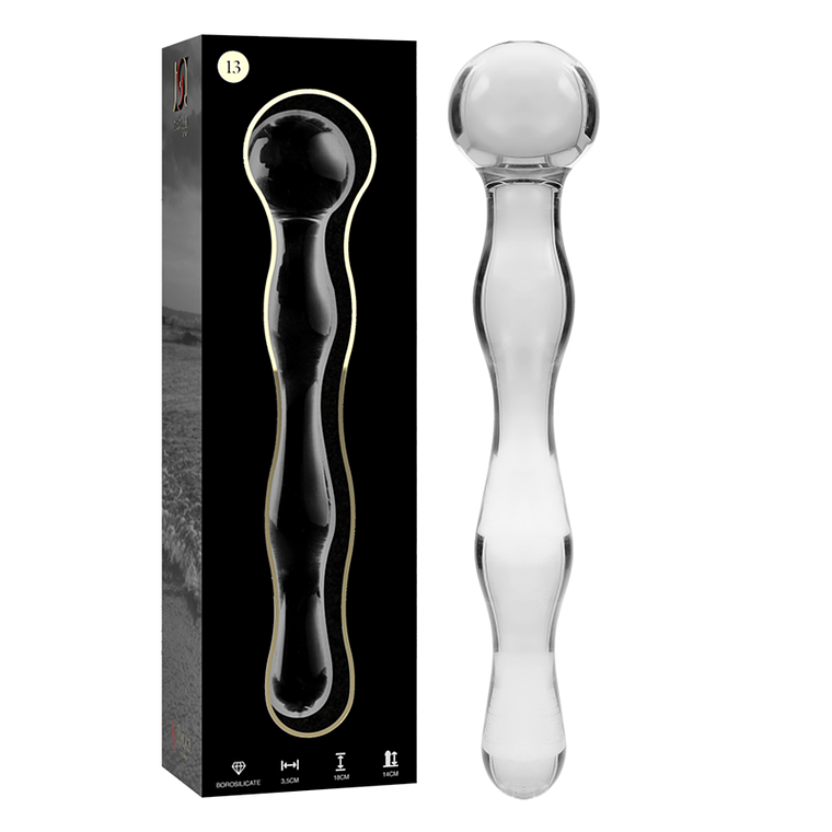 NEBULA SERIES BY IBIZA - MODELO 13 DILDO VIDRO BOROSILICADO TRANSPARENTE 18 CM -O- 3.5 CM 1