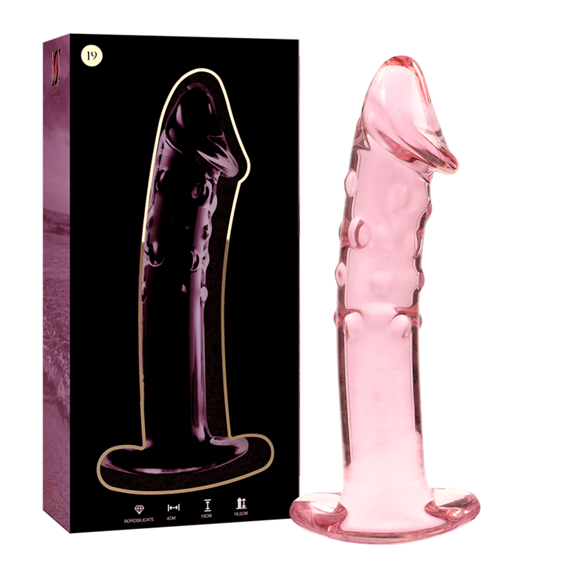 NEBULA SERIES BY IBIZA - MODELO 19 DILDO VIDRO BOROSILICADO ROSA 18.5 CM -O- 4 CM 1