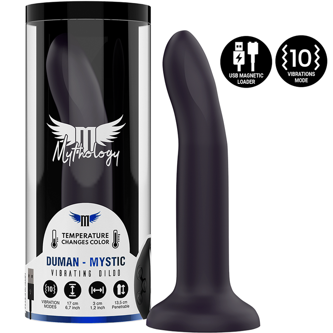 MYTHOLOGY - DUMAN MYSTIC DILDO M - VIBRADOR COMPATÍVEL COM A TECNOLOGIA WATCHME WIRELESS 1
