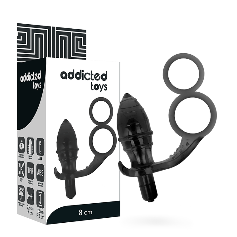 ADDICTED TOYS - PLUG ANAL COM ANEL DUPLO PRETO 1