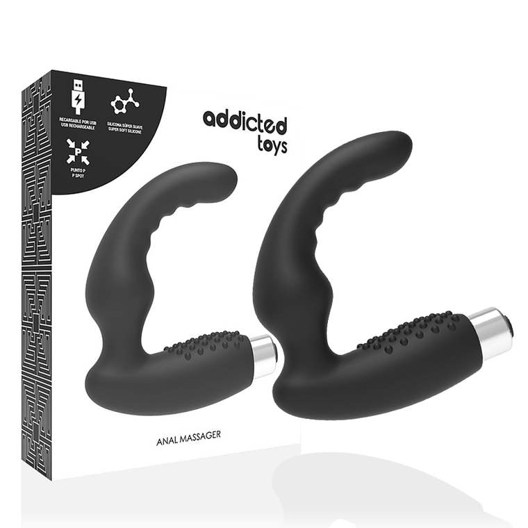 ADDICTED TOYS - VIBRADOR PROSTTICO VIBRADOR RECARREGVEL - MODELO 2 - PRETO 1