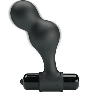MR PLAY - PLUG ANAL VIBRADOR DE SILICONE PRETO