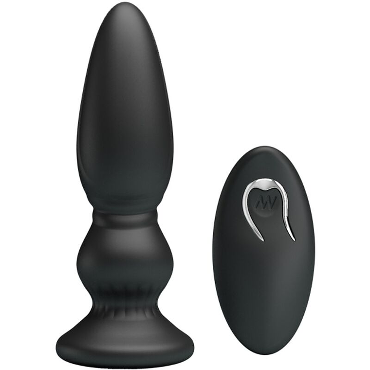 MR PLAY - PLUGUE ANAL DE CONTROLE REMOTO VIBRADOR PODEROSO PRETO 1