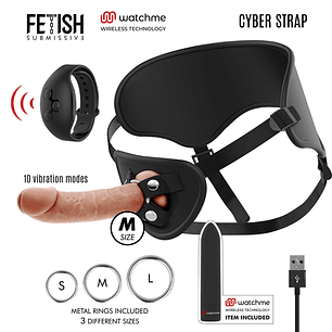 FETISH SUBMISSIVE CYBER STRAP - ARNÊS COM DILDO E BALA CONTROLE REMOTO TECNOLOGIA WATCHME M