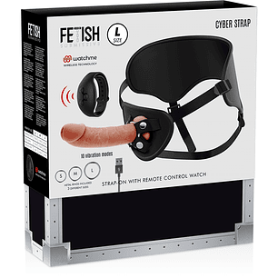 FETISH SUBMISSIVE CYBER STRAP - ARNÊS COM TECNOLOGIA DILDO WATCHME L DE CONTROLE REMOTO