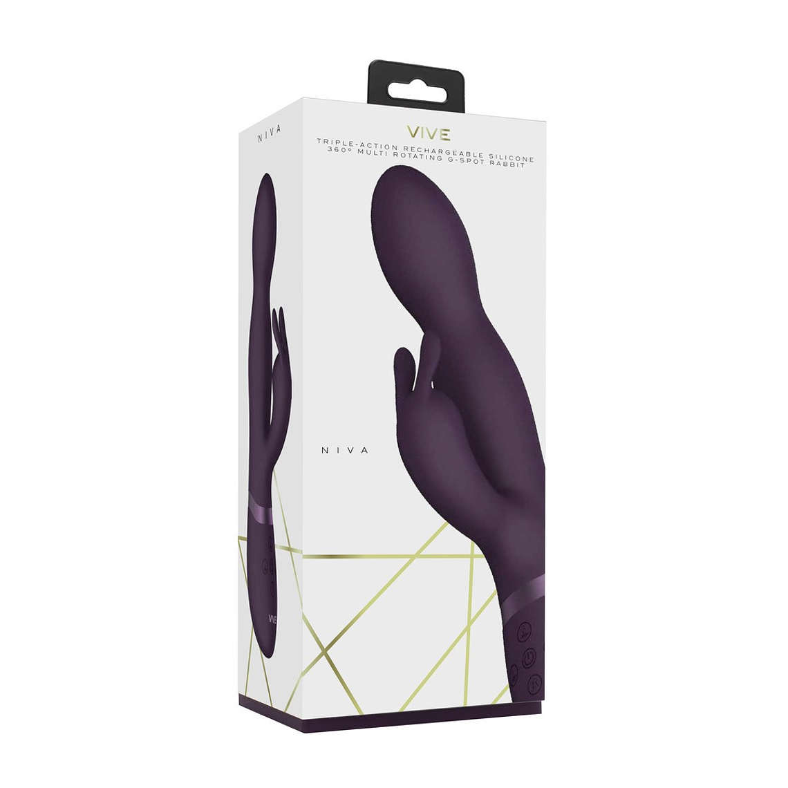 VIBRADOR NIVA ROTATING RABBIT ROXO VIVE 2