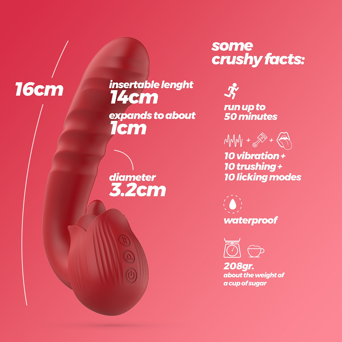 VIBRADOR EM ROSA COM IMPULSO OSIRIA CRUSHIOUS 9