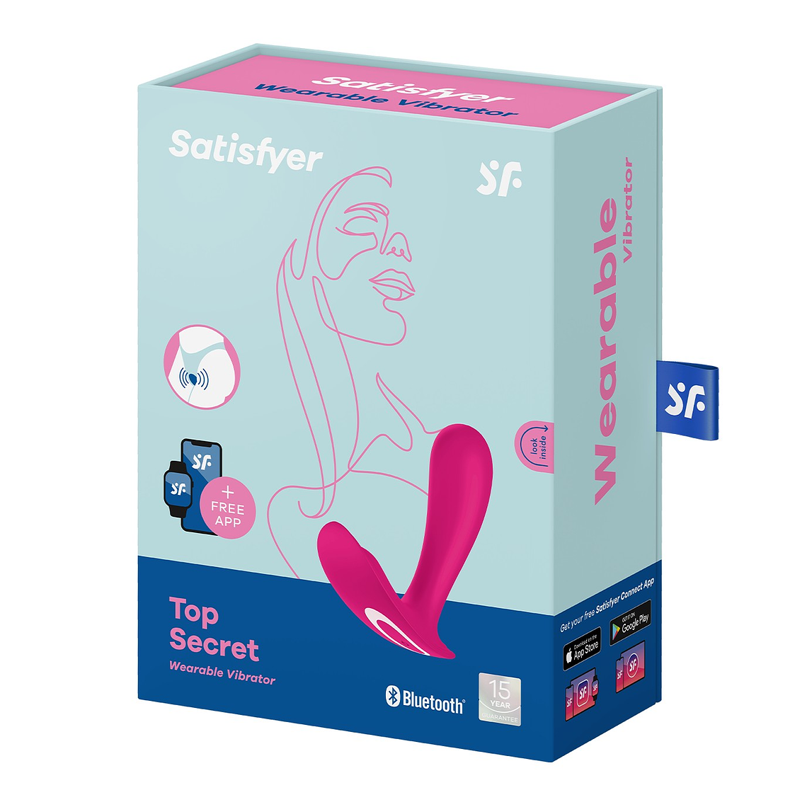 ESTIMULADOR DO PONTO-G TOP SECRET COM APP SATISFYER ROSA 2