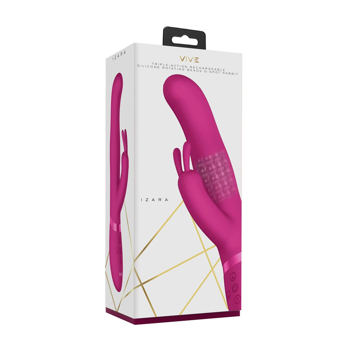 VIBRADOR IZARA ROTATING BEADS RABBIT ROSA VIVE 2