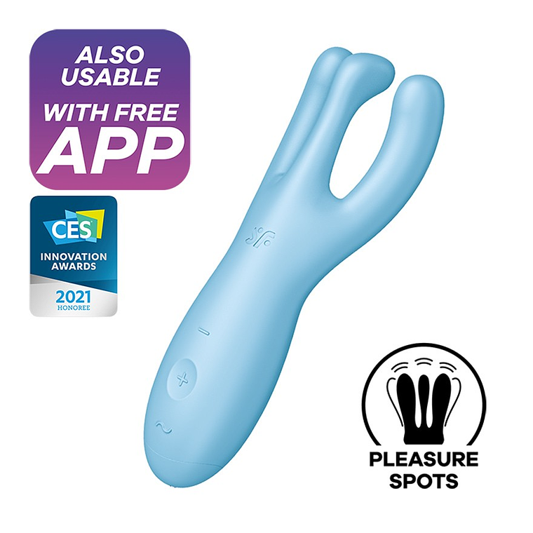 VIBRADOR THREESOME 4 COM APP SATISFYER AZUL 1