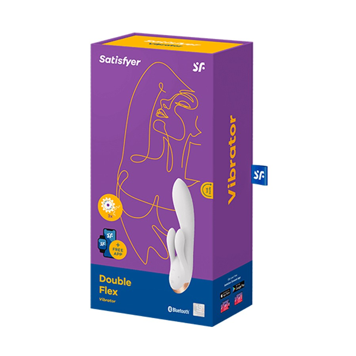 VIBRADOR DOUBLE FLEX COM APP SATISFYER BRANCO 6