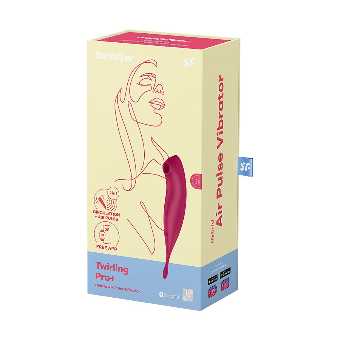 VIBRADOR TWIRLING PRO SATISFYER COM APLICAÇÃO CONNECT VERMELHO 2