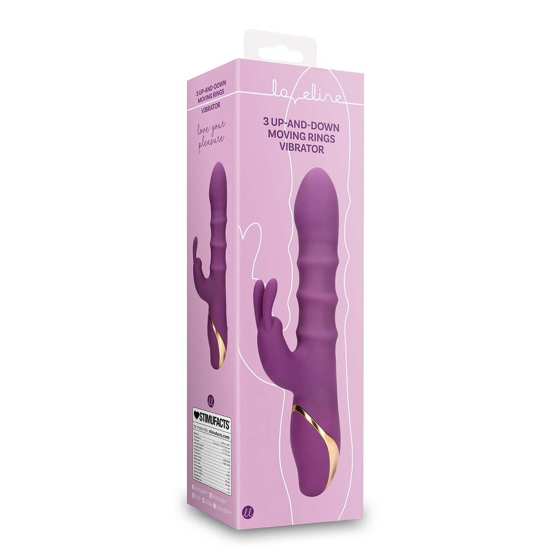 VIBRADOR 3 UP-AND-DOWN MOVING RINGS ORCHIDEE PURPLE LOVELINE 2
