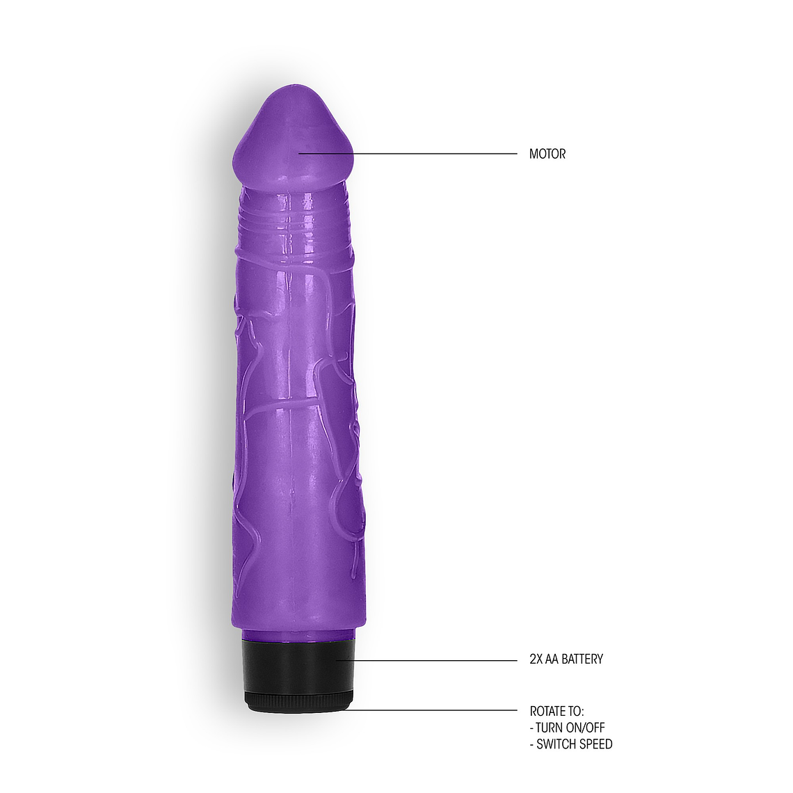 VIBRADOR REALÍSTICO 8' THICK VIBE GC ROXO 3
