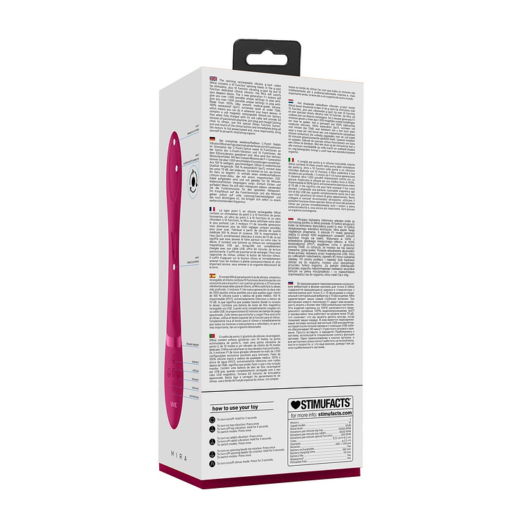 VIBRADOR MIRA SPINNING G-SPOT RABBIT ROSA VIVE  3