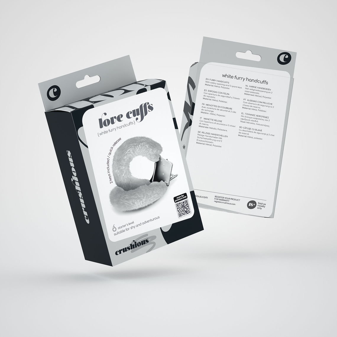 ALGEMAS DE PELUCHE LOVE CUFFS CRUSHIOUS BRANCAS 6