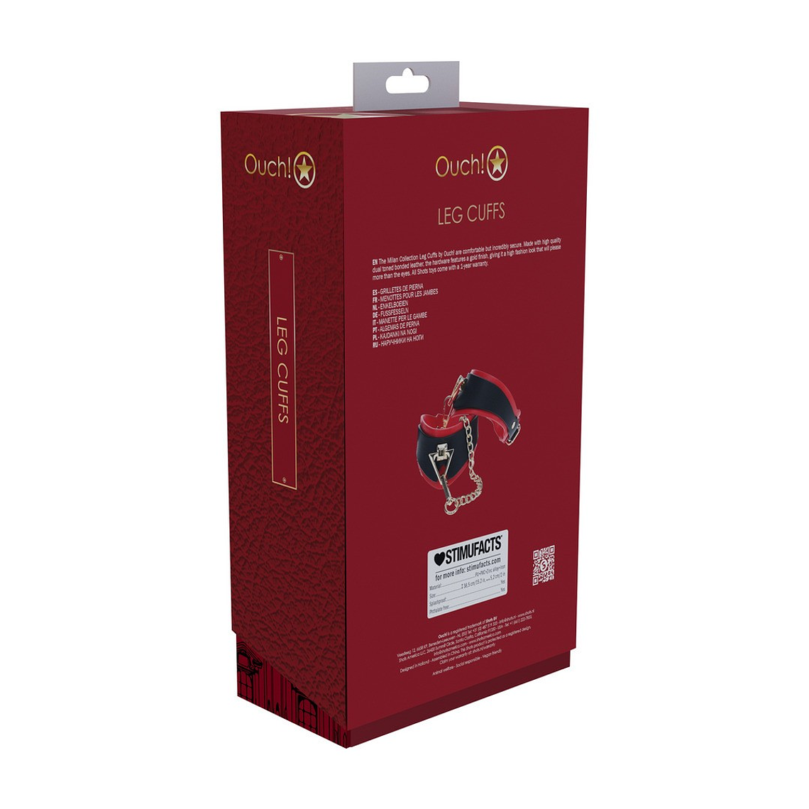 ALGEMAS DE TORNOZELOS MILAN COLLECTION PRETO/VERMELHO OUCH! 3