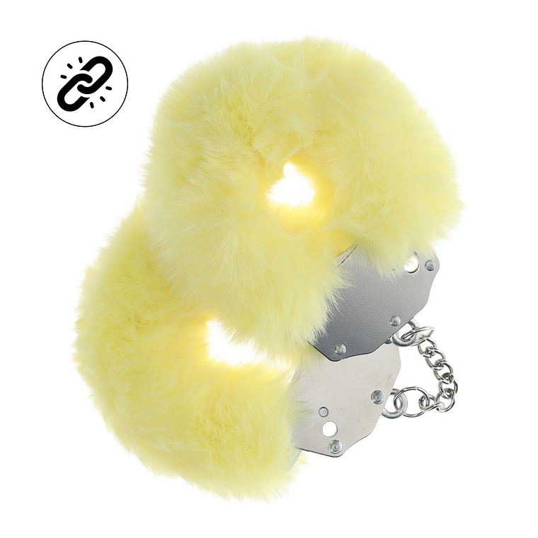ALGEMAS COM PELÚCIA HEAVY-DUTY FLUFFY AMARELO OUCH! 1