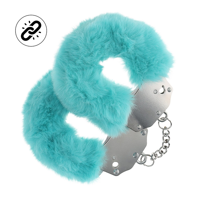 ALGEMAS COM PELÚCIA HEAVY-DUTY FLUFFY AZUL OUCH! 1