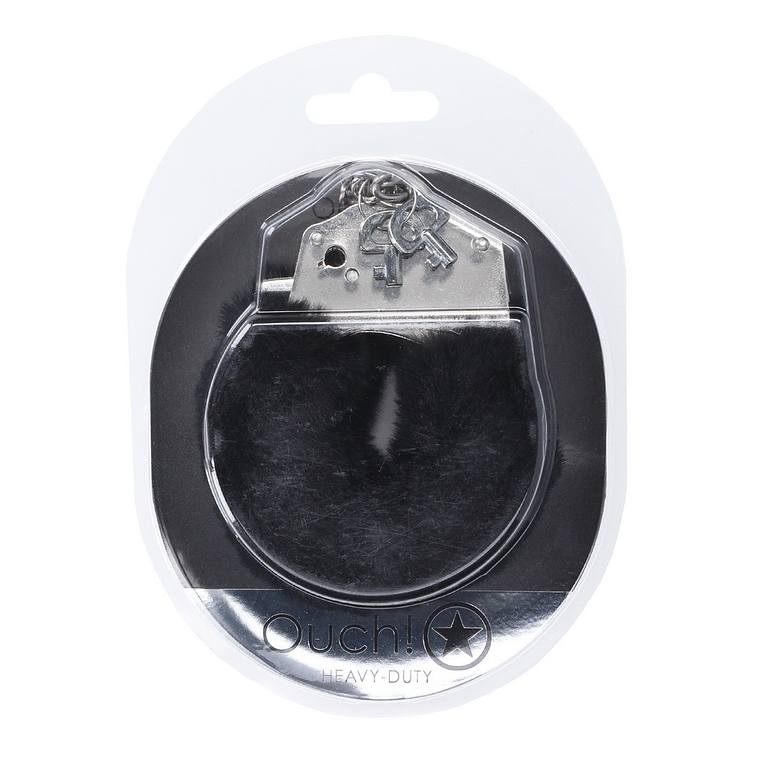 ALGEMAS COM PELÚCIA HEAVY-DUTY FLUFFY PRETAS OUCH! 2