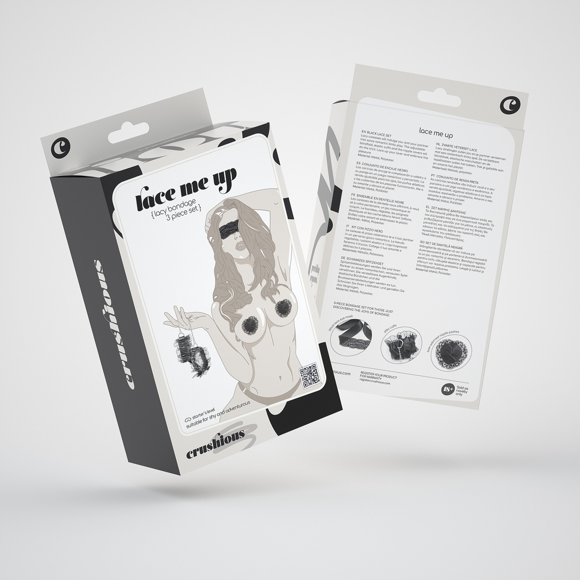 CONJUNTO DE RENDA PRETA LACE ME UP CRUSHIOUS 9