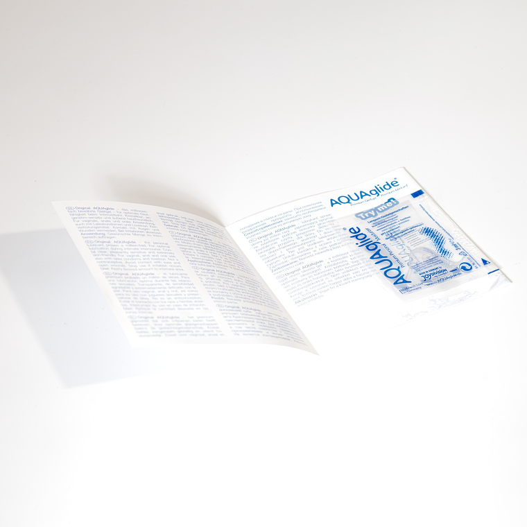 FOLHETO INFORMATIVO COM SAQUETA DE LUBRIFICANTE AQUAGLIDE NEUTRO 3 ML 3