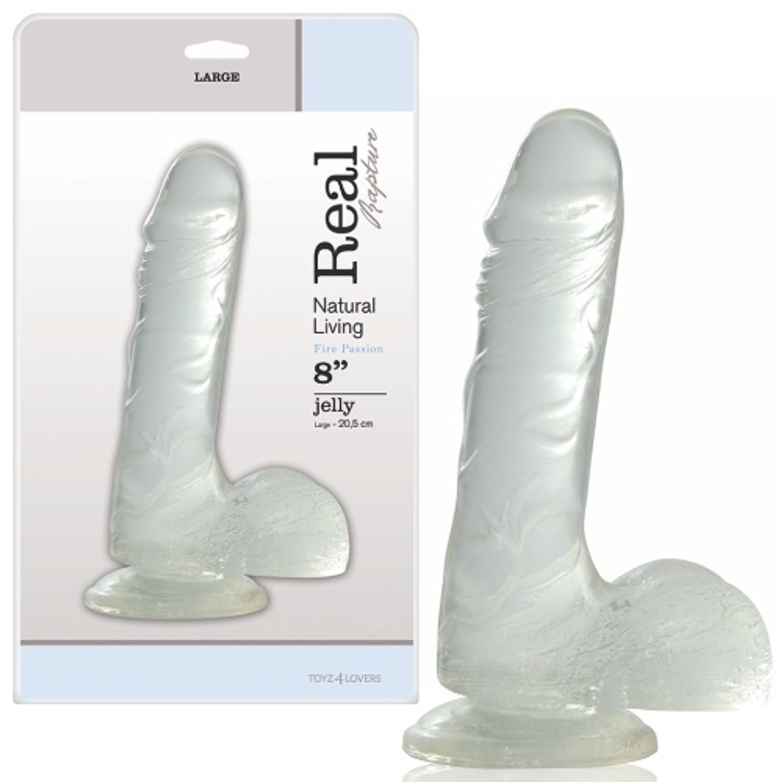 DILDO REAL RAPTURE FIRE PASSION 8'' TRANSPARENTE 2
