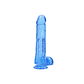 DILDO REALISTA COM TESTÍCULOS CRYSTAL CLEAR 10 /25,4 CM AZUL REALROCK - Thumbnail 1