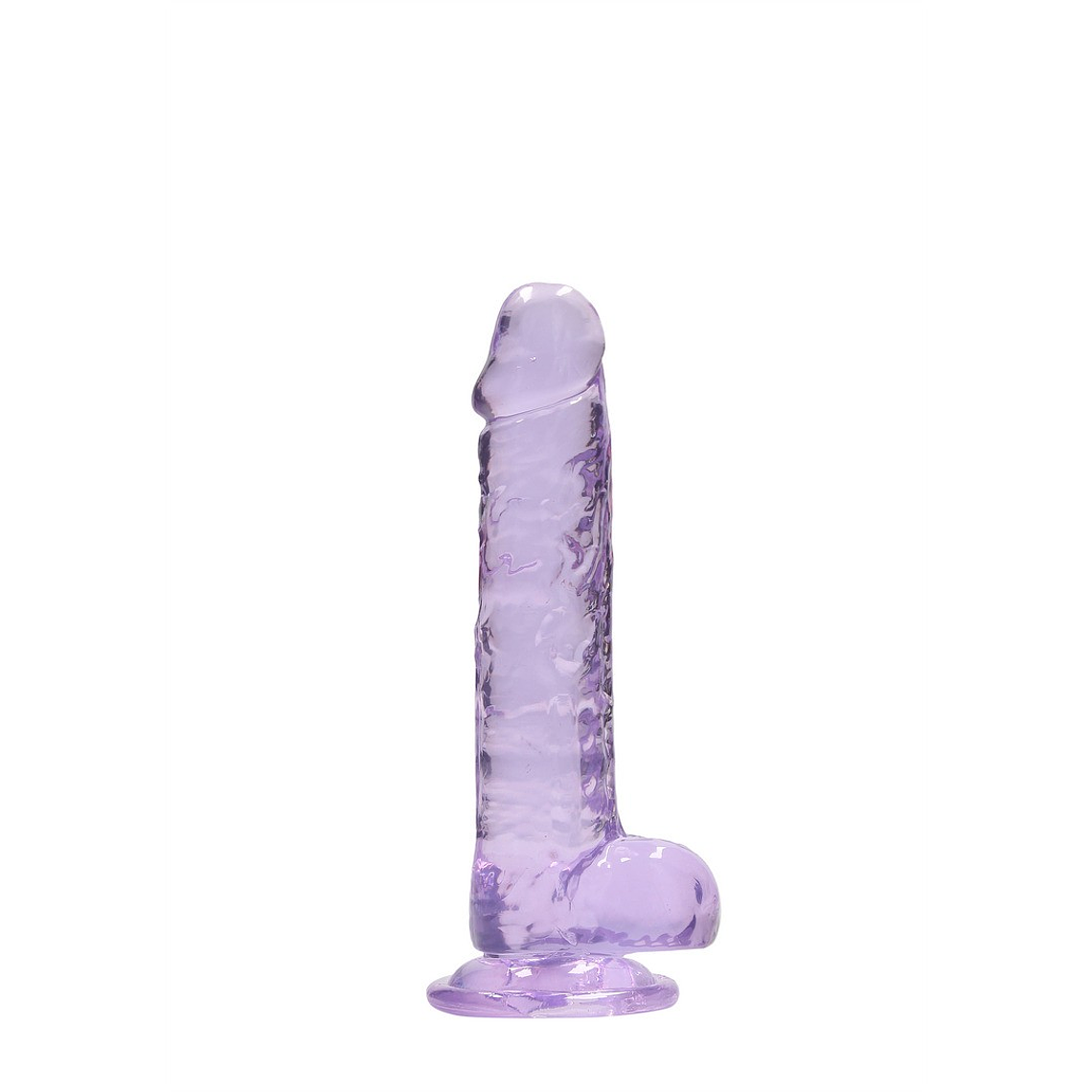 DILDO REALISTA COM TESTÍCULOS CRYSTAL CLEAR 7 /18 CM ROXO REALROCK 3