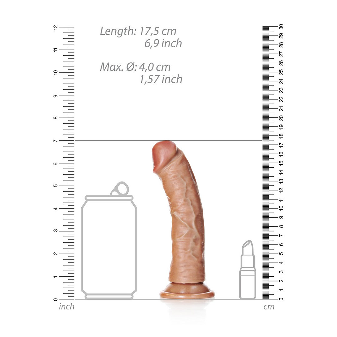DILDO CURVED REALISTIC 6 /15,5 CM REALROCK 6