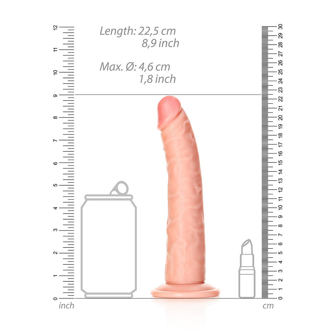 DILDO SLIM REALISTIC 8 /20,5 CM FLESH REALROCK 6
