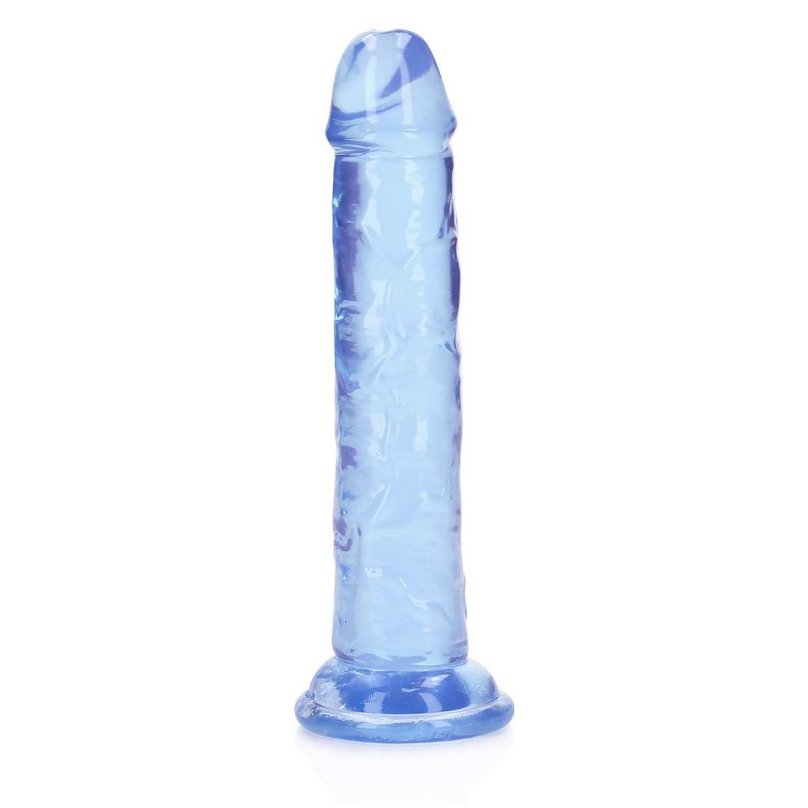DILDO STRAIGHT REALISTIC CRYSTAL CLEAR 6 /14,5 CM AZUL REALROCK 3