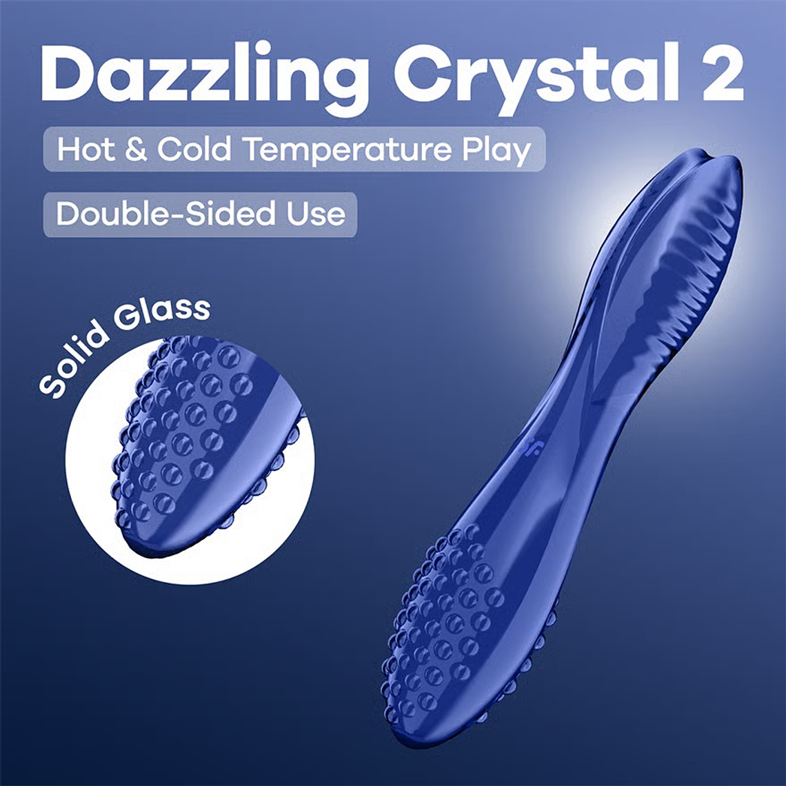 DILDO DE VIDRO DAZZLING CRYSTAL 2 AZUL SATISFYER 1
