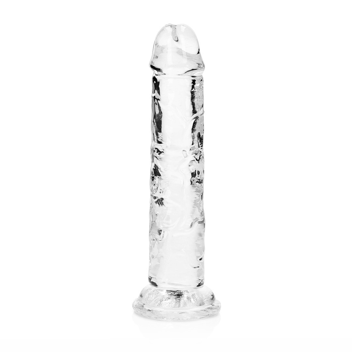 DILDO STRAIGHT REALISTIC CRYSTAL CLEAR 6 /14,5 CM TRANSPARENTE REALROCK 3