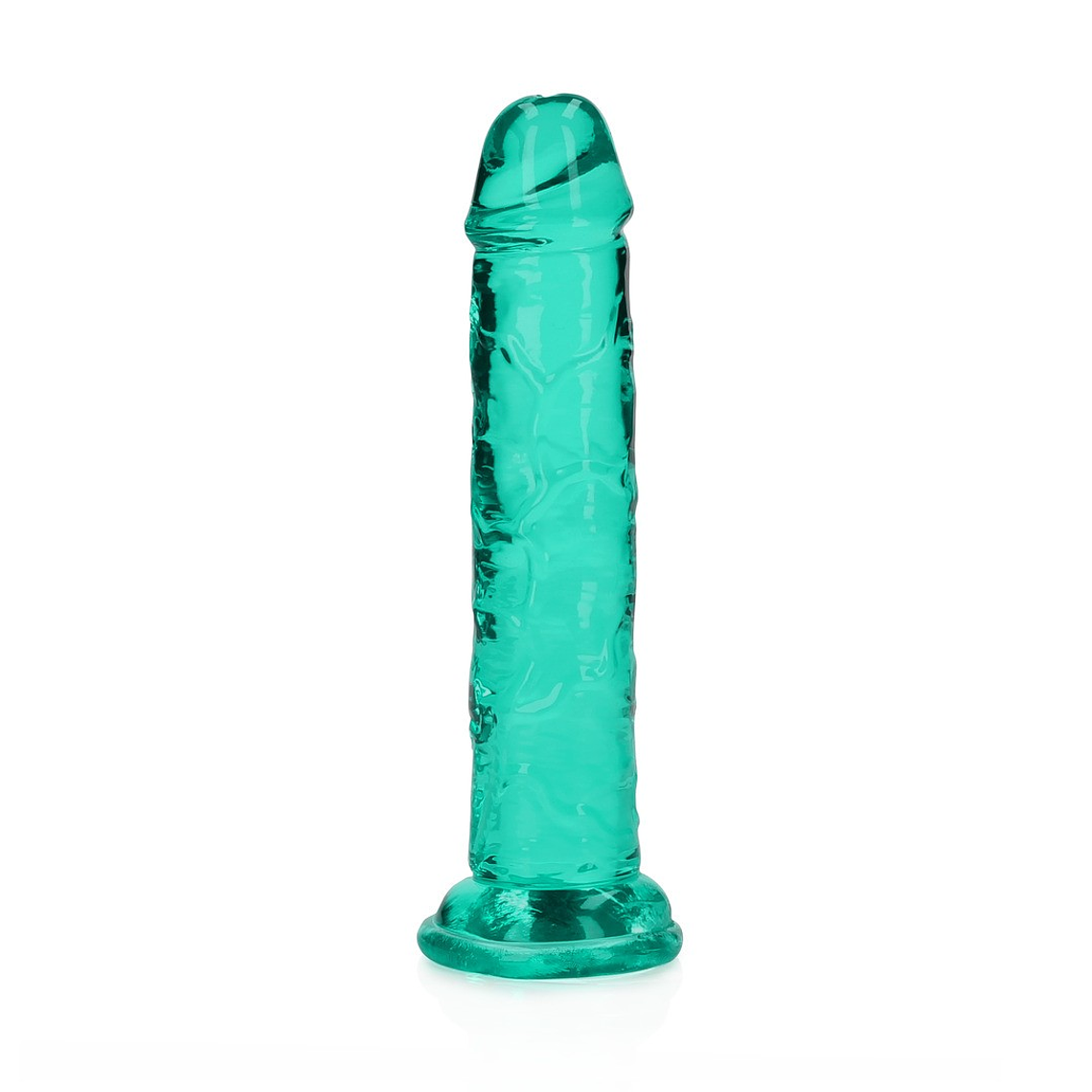 DILDO STRAIGHT REALISTIC CRYSTAL CLEAR 6 /14,5 CM VERDE REALROCK 3
