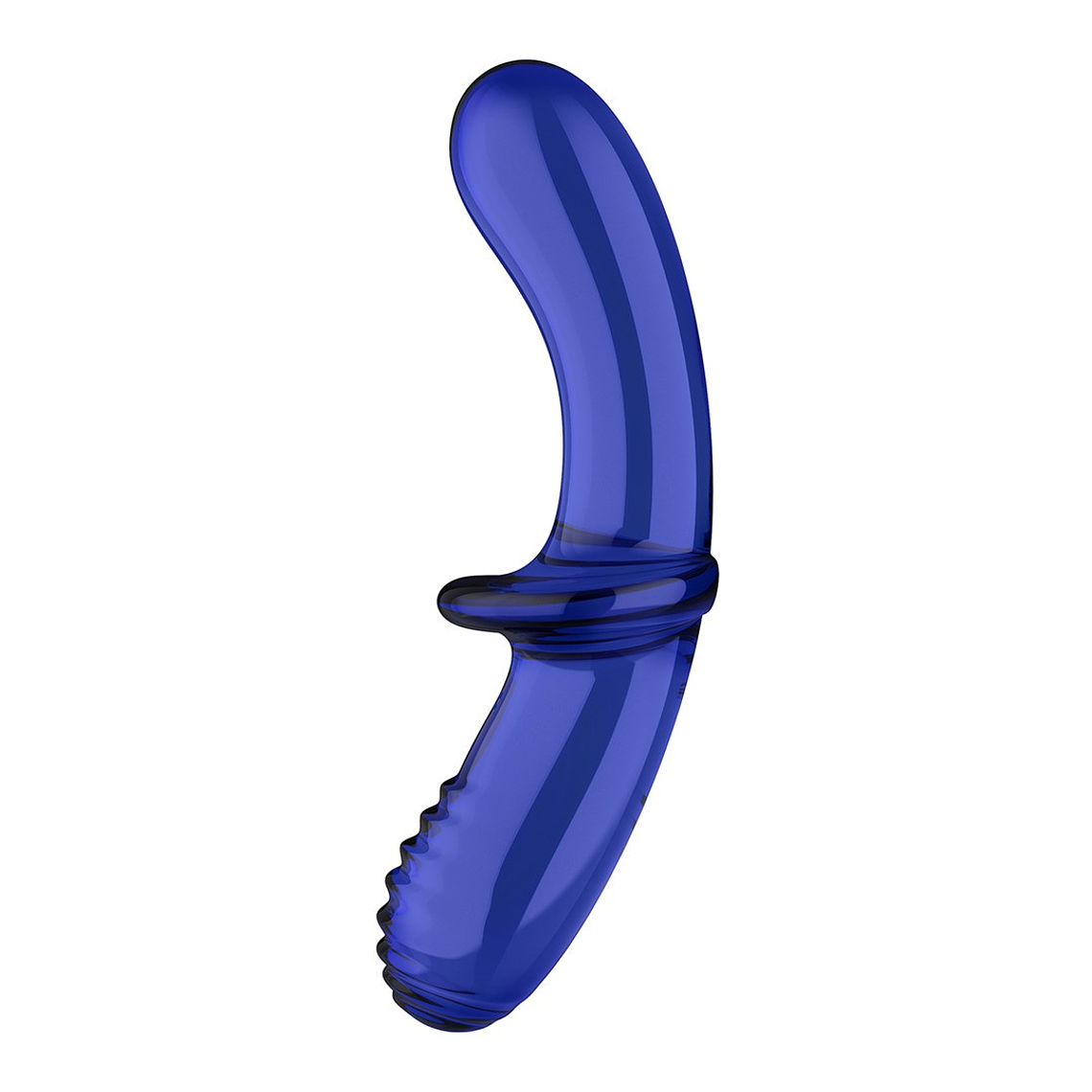 DILDO DE VIDRO DOUBLE CRYSTAL AZUL SATISFYER 3