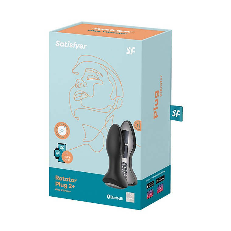 PLUG VIBRATÓRIO ROTATOR PLUG 2+ COM APP SATISFYER PRETO 2