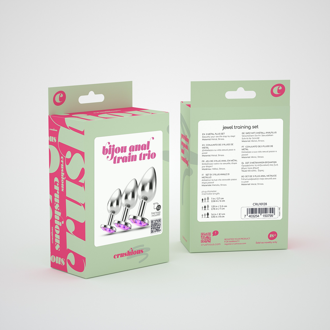 ANAL TRAIN TRIO BIJOU ROSA CRUSHIOUS COM BOLSAS INDIVIDUAIS GRÁTIS 3